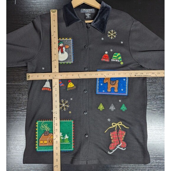 Vintage Planet & Company Embroidered Christmas Sweater Women's Medium - Picture 2 of 6